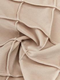 Fluwelen kussenhoes Luka in beige met structuur-ruitpatroon, Fluweel (100% polyester), Beige, B 50 x L 50 cm