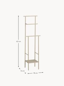 Scaffale porta carta igienica Dora, Acciaio inossidabile verniciato a polvere, Beige chiaro opaco, Larg. 18 x Alt. 62 cm