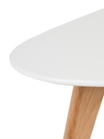 Set de mesas de centro ovaladas Nordic, 2 uds., Tablero: fibras de densidad media , Patas: madera de roble maciza, Blanco, madera de roble, Set de diferentes tamaños