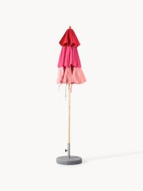 Parasol rond Classic, tailles variées, Rouge, rose vif, rose, bois clair, Ø 210 x haut. 251 cm