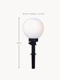 Lampada da terra con spina Ball, Lampada: vetro acrilico Picchetto , Bianco, nero, Ø 20 x Alt. 64 cm