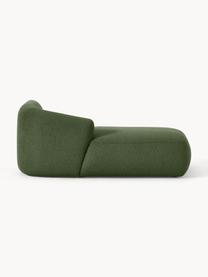 Módulo diván en tejido bouclé Sofia, Tapizado: tejido bouclé (100% polié, Estructura: madera de abeto, tablero , Patas: plástico Este producto es, Bouclé verde oscuro, An 185 x F 92 cm, chaise longue izquierda