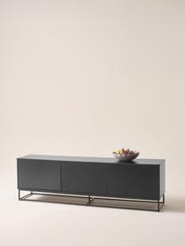 Mueble TV Lyckeby, Estructura: tablero de fibras de dens, Patas: metal con pintura en polv, Negro, An 180 x Al 54 cm