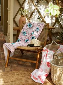 Fouta de plage design Eyes, 55 % polyester, 45 % coton très léger grammage, 340 g/m², Rose, multicolore, larg. 70 x long. 150 cm