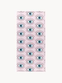 Licht strandlaken Eyes met oogmotieven, 55% polyester, 45% katoen zeer lichte kwaliteit, 340 g/m², Roze, multicolour, B 70 x L 150 cm