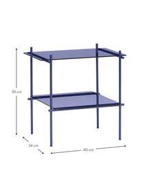 Table d'appoint verre bleu Niche, Bleu, transparent, larg. 40 x haut. 39 cm