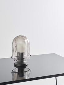 Lampada da tavolo piccola in vetro soffiato Seine, Paralume: vetro, Struttura: ottone, brunito, Trasparente, marrone scuro, Ø 16 x Alt. 26 cm
