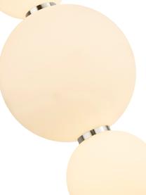 Lampada a sospensione a LED Snowball, Paralume: vetro opale, Baldacchino: metallo cromato, Bianco opalino, cromo, Ø 18 x Alt. 43 cm