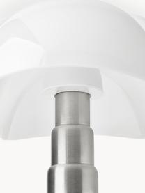 Velká stmívatelná stolní LED lampa Pipistrello, výškově nastavitelná, Lesklá bílá, Ø 40 cm, V 50-62 cm