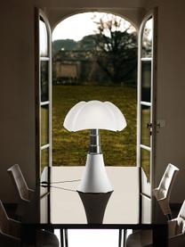 Grote dimbare LED tafellamp Pipistrello, in hoogte verstelbaar, Wit, glanzend, Ø 40 x H 50-62 cm