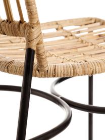 Sedia in rattan Adriana, Seduta: rattan, Cornice: metallo verniciato, Beige, Larg. 50 x Prof. 41 cm