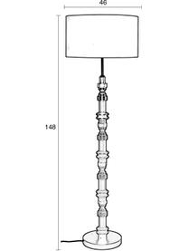 Lampada da terra di design Totem, Paralume: tessuto, Base della lampada: metallo rivestito, Nero, Ø 46 x Alt. 148 cm