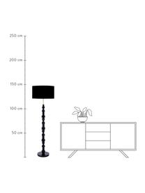 Design vloerlamp Totem, Lampenkap: textiel, Lampvoet: gecoat metaal, Zwart, Ø 46 x H 148 cm