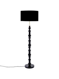 Design vloerlamp Totem, Lampenkap: textiel, Lampvoet: gecoat metaal, Zwart, Ø 46 x H 148 cm