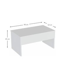 Mesa de centro Akilli, con espacio de almacenamiento, Aglomerado recubierto de melamina, Blanco, An 90 x Al 45 cm