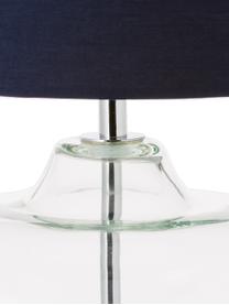 Stolní lampa z transparentního skla Amelia, Tmavě modrá, Ø 28 cm, V 41 cm