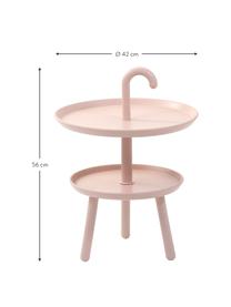 Mesa auxiliar pequeña de plástico Rodi, Polipropileno, Rosa, Ø 42 x Al 56 cm