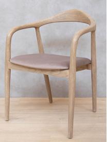 Silla de madera Zundi, Asiento: tela Relleno espuma, Beige, An 47 x F 51 cm