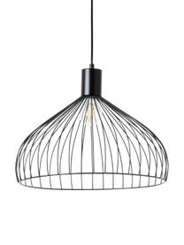 Závesná lampa z kovu Blacky, Matná čierna, Ø 40 x V 30 cm