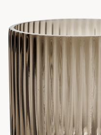 Glas-Vase Simple Stripe, H 14 cm, Glas, Greige, semi-transparent, Ø 12 x H 14 cm