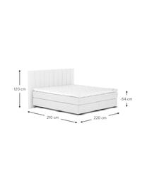 Letto Boxspring Premium Lacey, Materasso: a molle insacchettate a 7, Piedini: legno di faggio massiccio, Grigio chiaro, 200 x 200