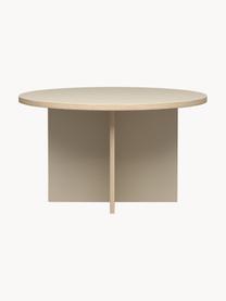 Mesa de comedor redonda Cirkel, Ø 129 cm, Tablero: Eurolight, tablero de fib, Estructura: Eurolight, tablero de fib, Beige claro, Ø 129 cm