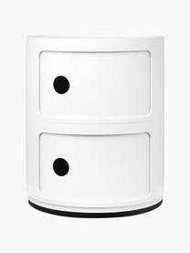 Design Container Componibili, 2 Elemente, Thermoplastisches Technopolymer aus recyceltem Industrieausschuss, Greenguard-zertifiziert, Weiß, matt, Ø 32 x H 40 cm