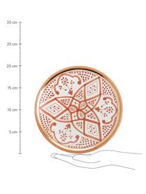 Ručně vyrobený marocký snídaňový talíř Beldi, Keramika, Oranžová, krémová, zlatá, Ø 20 cm