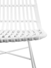 Chaise polyrotin Costa, 2 pièces, Assise : blanc Structure : blanc, mat, larg. 47 x prof. 61 cm