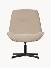 Krzesło obrotowe z szenilu Stach, Tapicerka: szenil (100% poliester) D, Stelaż: tworzywo sztuczne, metal , Beżowy szenil, czarny, S 72 x G 87 cm
