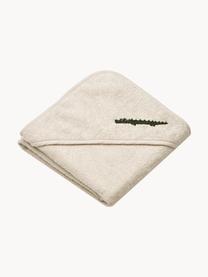 Dětský ručník z organické bavlny Batu, 100 % bio bavlna, s certifikátem GOTS, Tlumeně bílá, motiv krokodýla, Š 70 cm, D 70 cm