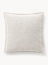 Bouclé-Sofa-Kissen Lennon, Hülle: 80 % Polyester, 20 % Acry, Bouclé Off White, B 70 x L 70 cm