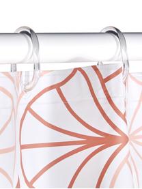 Tenda da doccia Bloom, Eco-plastica (PEVA), privo di PVC, Bianco, terracotta, Larg. 180 x Lung. 200 cm