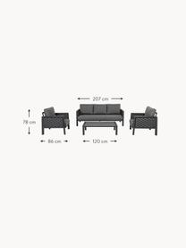 Garten-Lounge-Set Otavio, 4-tlg., Gestell: Aluminium, beschichtet, Tischplatte: Keramik, Webstoff Dunkelgrau, Anthrazit, Set mit verschiedenen Größen