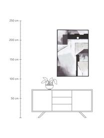 Leinwanddruck Shapes, Rahmen: Eukalyptusholz, Mitteldic, Bild: Leinwand, Schwarz, Braun, Beige, B 82 x H 122 cm