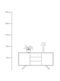 Moderne keramische tafellamp Column, Lampenkap: stof, Lampvoet: keramiek, Wit, Ø 24 x H 44 cm