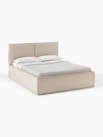 Cama tapizada Dream, Tapizado: poliéster (texturizado) A, Estructura: madera de pino maciza y m, Tejido beige, An 160 x L 200 cm