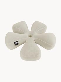 Petit pouf de jardin artisanal Flower, Beige clair, Ø 72 x haut. 17 cm