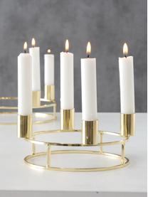 Set de candelabros Circlo, 2 uds., Metal con pintura en polvo, Dorado, Set de diferentes tamaños