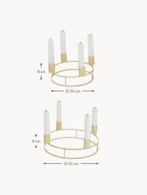 Set de candelabros Circlo, 2 uds., Metal con pintura en polvo, Dorado, Set de diferentes tamaños