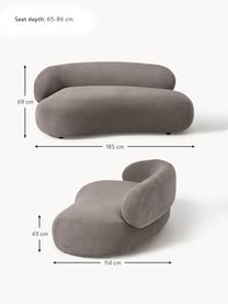 Sofa Alba (2-Sitzer), Bezug: 97% Polyester, 3% Nylon D, Gestell: Massives Fichtenholz, Bir, Füße: Kunststoff Dieses Produkt, Webstoff Taupe, B 185 x T 114 cm, Rückenlehne links