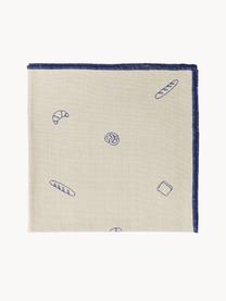 Serviette de table en tricot avec passepoil Bread, 100 % coton, Beige clair, bleu foncé, larg. 45 x long. 45 cm