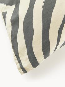 Funda de almohada de algodón Chase, Blanco Off White, gris oscuro, An 45 x L 110 cm