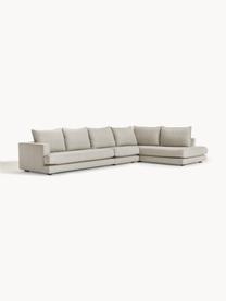 XL-Ecksofa Tribeca, Bezug: 100 % Polyester Der hochw, Gestell: Massives Kiefernholz, FSC, Webstoff Hellgrau, B 405 x T 228 cm, Eckteil links