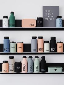 Design coffee-to-go-beker Favourite TO GO met opschrift, Gecoat edelstaal, Grijsgroen, zwart, Ø 8 x H 13 cm