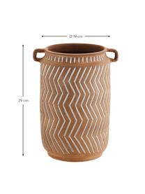 Vaso alto in terracotta Nura, Terracotta, Terracotta, bianco, Ø 19 x Alt. 29 cm