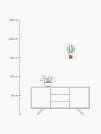 Ingelijste digitale print Balloon, Lijst: gelakt hout, Wit, meerkleurig, B 33 x H 43 cm