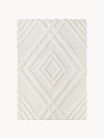 Tapis poils longs moelleux texturé Magda, Blanc crème, larg. 160 x long. 230 cm (taille M)