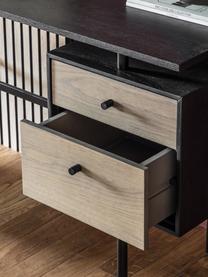 Metall-Schreibtisch Carbury mit Schubladen, Gestell: Metall, beschichtet, Schwarz, B 130 x T 50 cm