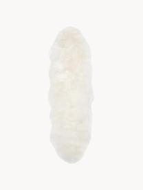Tappeto in ecopelliccia liscia Mathilde, Retro: 100% poliestere, Bianco crema, Larg. 60 x Lung. 180 cm